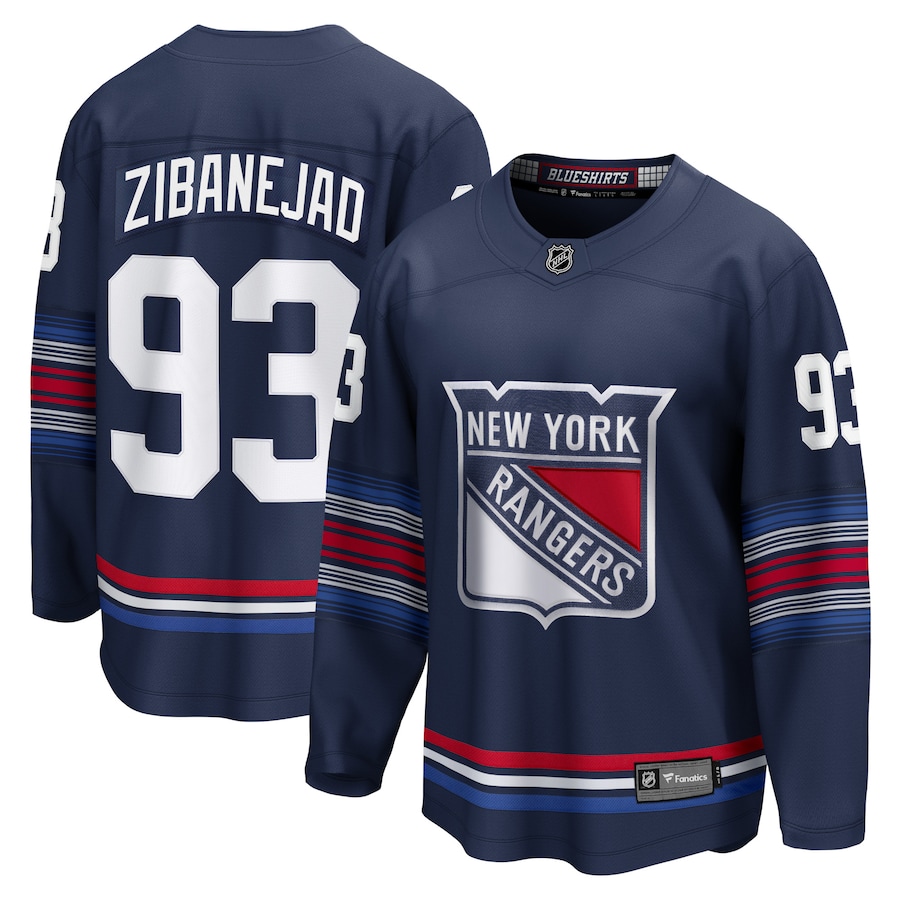 Men's New York Rangers Mika Zibanejad Fanatics Navy Alternate Premier Breakaway Player Jersey - Jersey