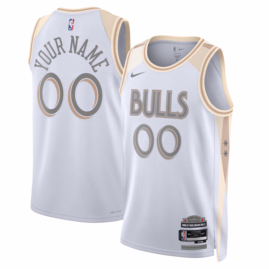 Unisex Chicago Bulls Nike White 2024/25 Custom Swingman Jersey - City Edition - Jersey