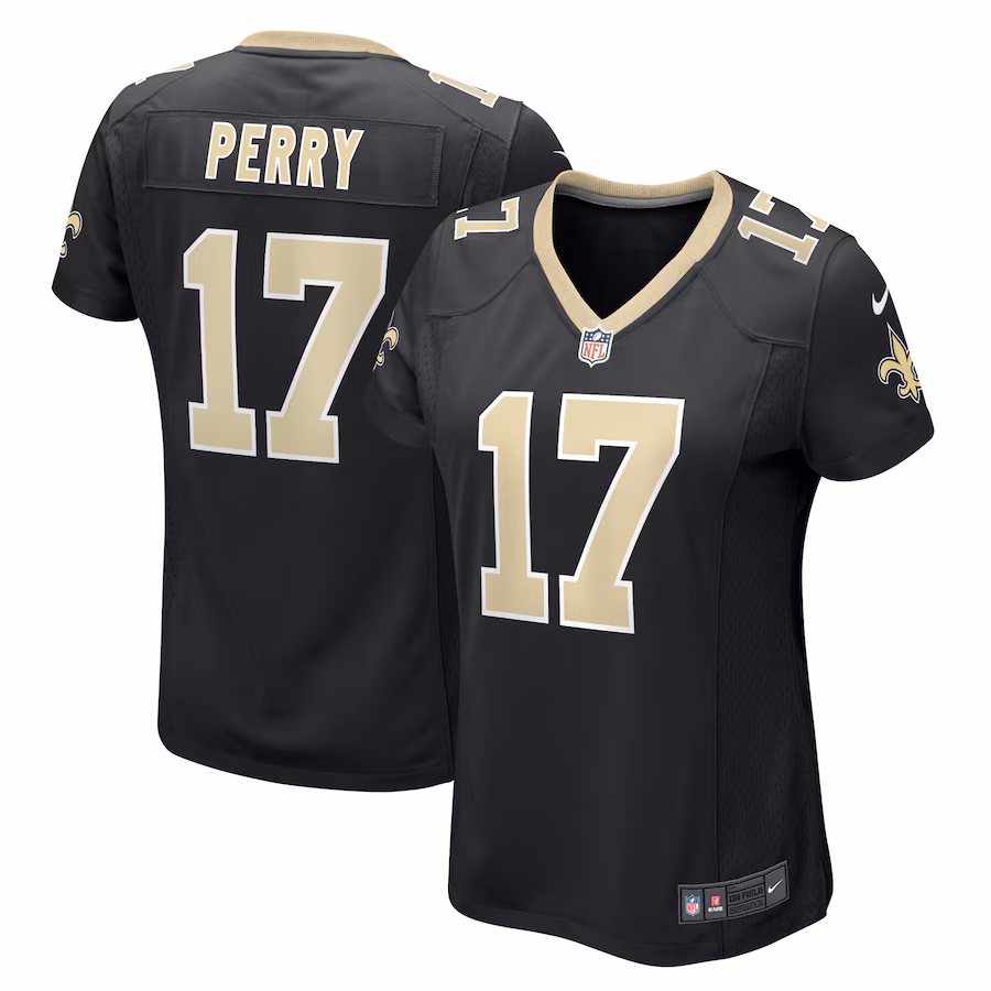 Women's New Orleans Saints A.T. Perry Nike  Black Team Game Jersey - Jersey