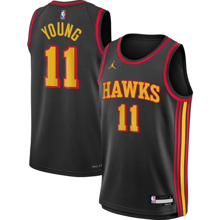 Youth Atlanta Hawks Trae Young Jordan Brand Black Swingman Jersey - Statement Edition - Jersey