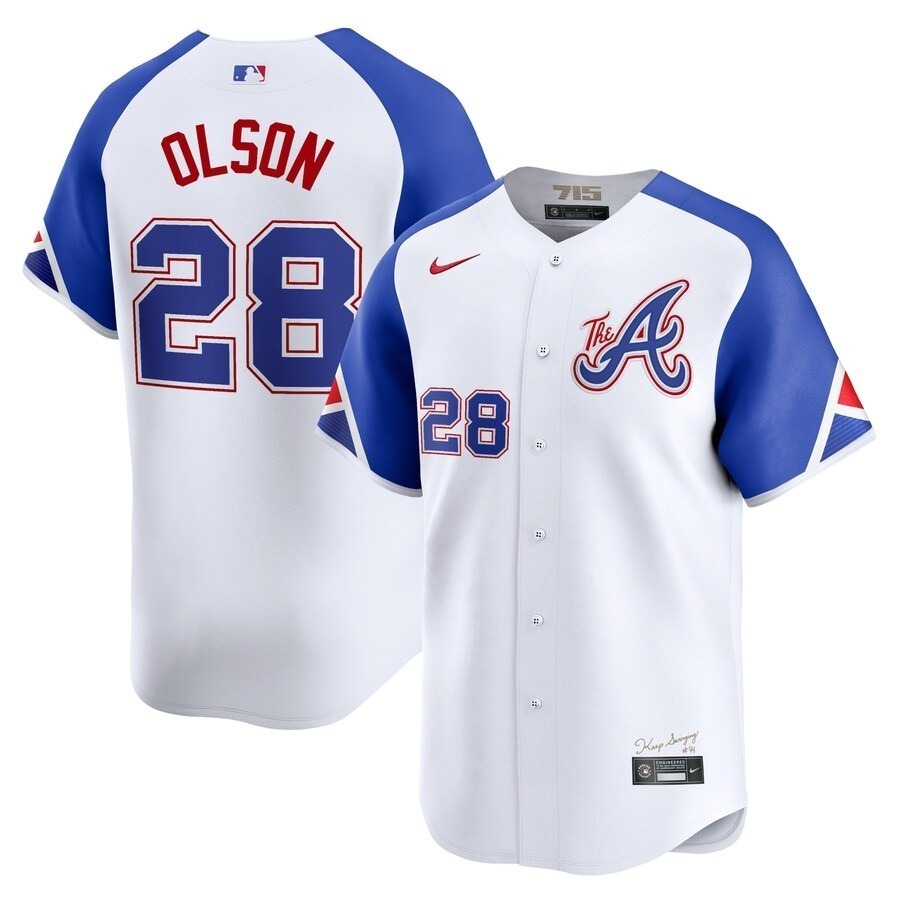 Men's Atlanta Braves Matt Olson Nike White City Connect Limited Player Jersey - Jersey