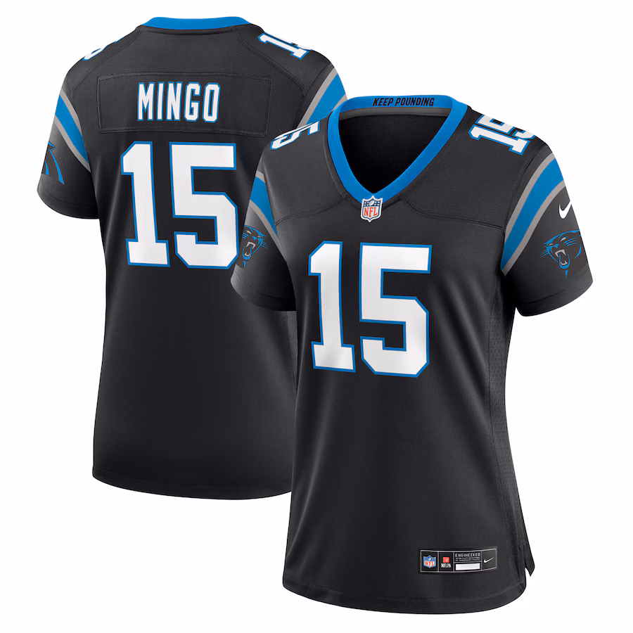 Women's Carolina Panthers Jonathan Mingo Nike Black Game Jersey - Jersey