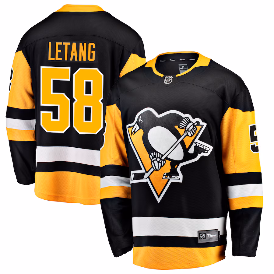 Men's Pittsburgh Penguins Kris Letang Fanatics Black Home Breakaway Jersey - Jersey