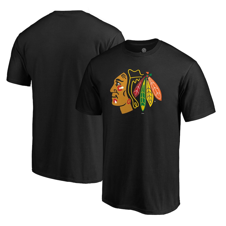 Men's Chicago Blackhawks Black Logo T-Shirt - Jersey