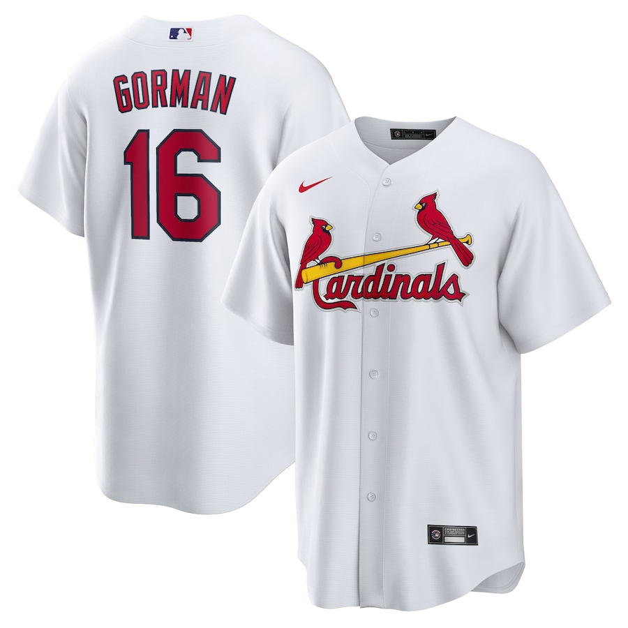 Men's St. Louis Cardinals Nolan Gorman Nike White Home Replica Jersey - Jersey