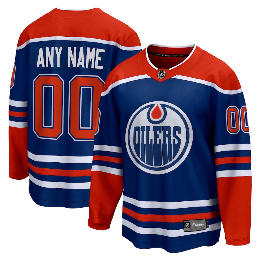 Men's Edmonton Oilers Fanatics Royal Home Breakaway Custom Jersey - Jersey