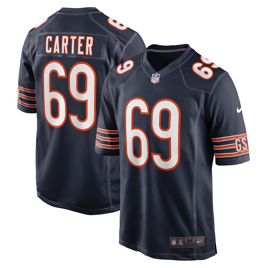 Men's Chicago Bears Ja'Tyre Carter Nike Navy Game Player Jersey - Jersey