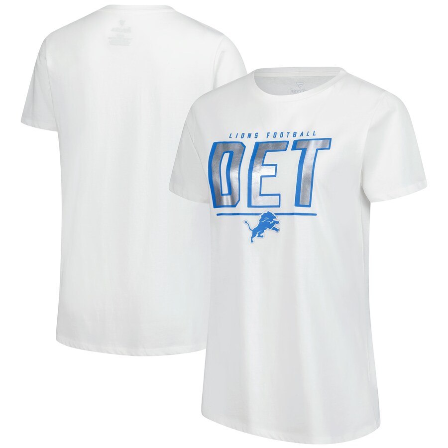 Women's Detroit Lions Fanatics White Cheerleader T-Shirt - Jersey