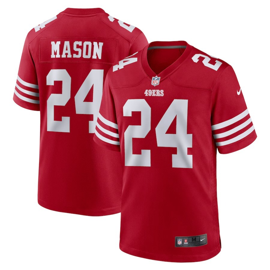 Men's San Francisco 49ers Jordan Mason Nike Scarlet Game Player Jersey - Jersey