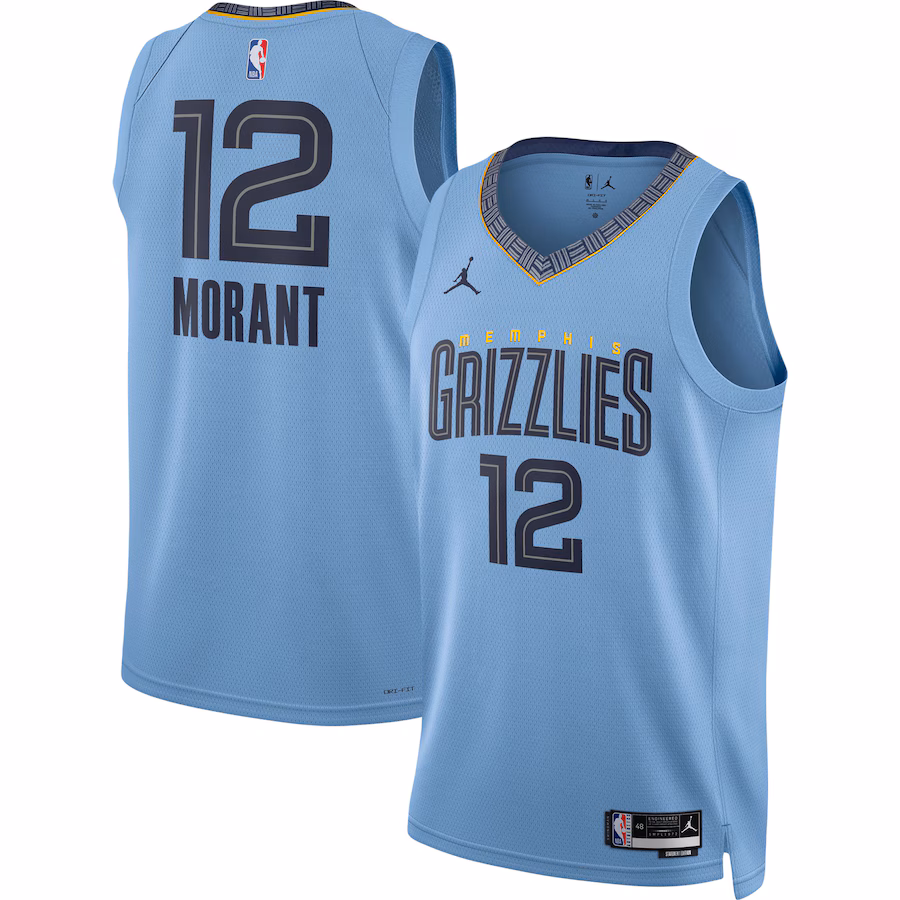 Unisex Memphis Grizzlies Ja Morant Jordan Brand Light Blue Swingman Jersey - Statement Edition - Jersey
