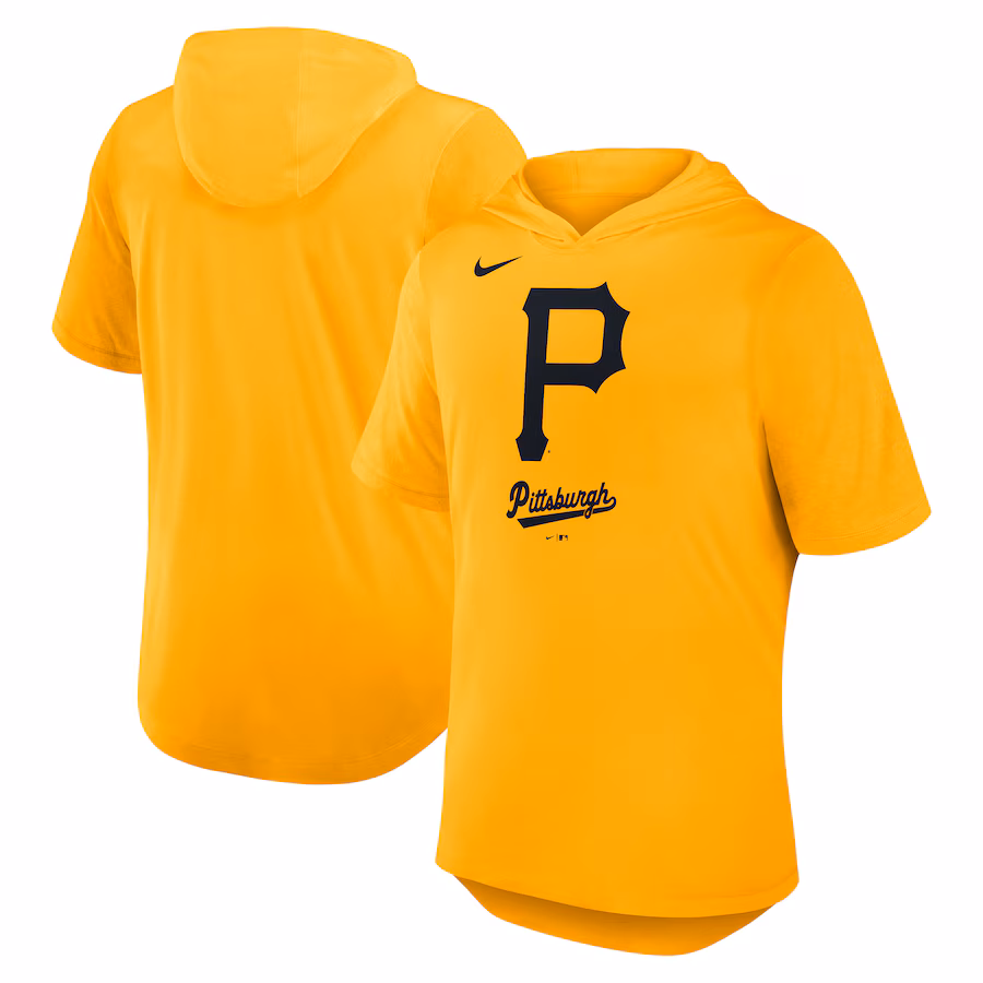 Men's Pittsburgh Pirates Nike Gold Tri-Blend Hoodie T-Shirt - Jersey