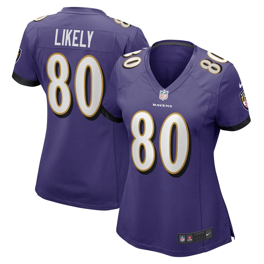 Women's Baltimore Ravens Isaiah Likely Nike Purple Player Game Jersey - Jersey