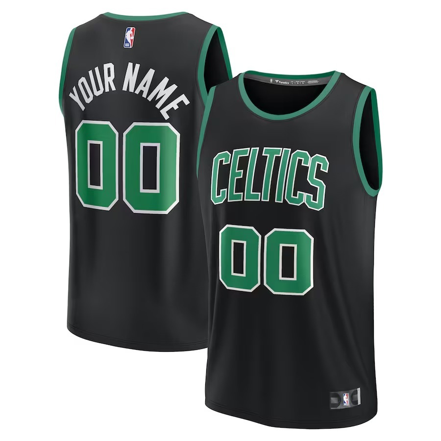 Youth Boston Celtics  Fanatics Black Fast Break Replica Custom Jersey - Statement Edition - Jersey