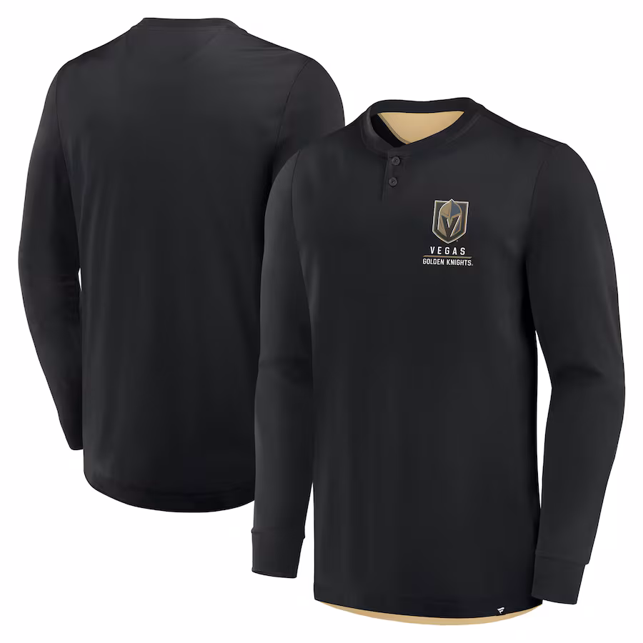 Men's Vegas Golden Knights Fanatics Black Adrenaline Push Long Sleeve T-Shirt - Jersey