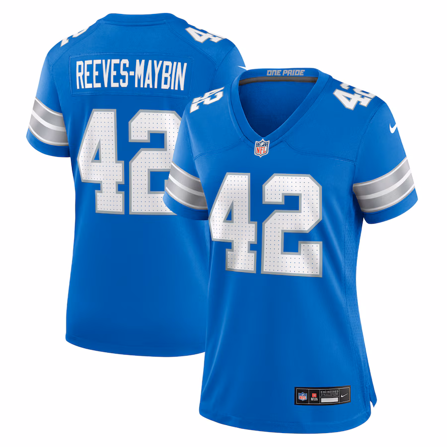 Women's Detroit Lions Jalen Reeves-Maybin Nike Blue Team Game Jersey - Jersey
