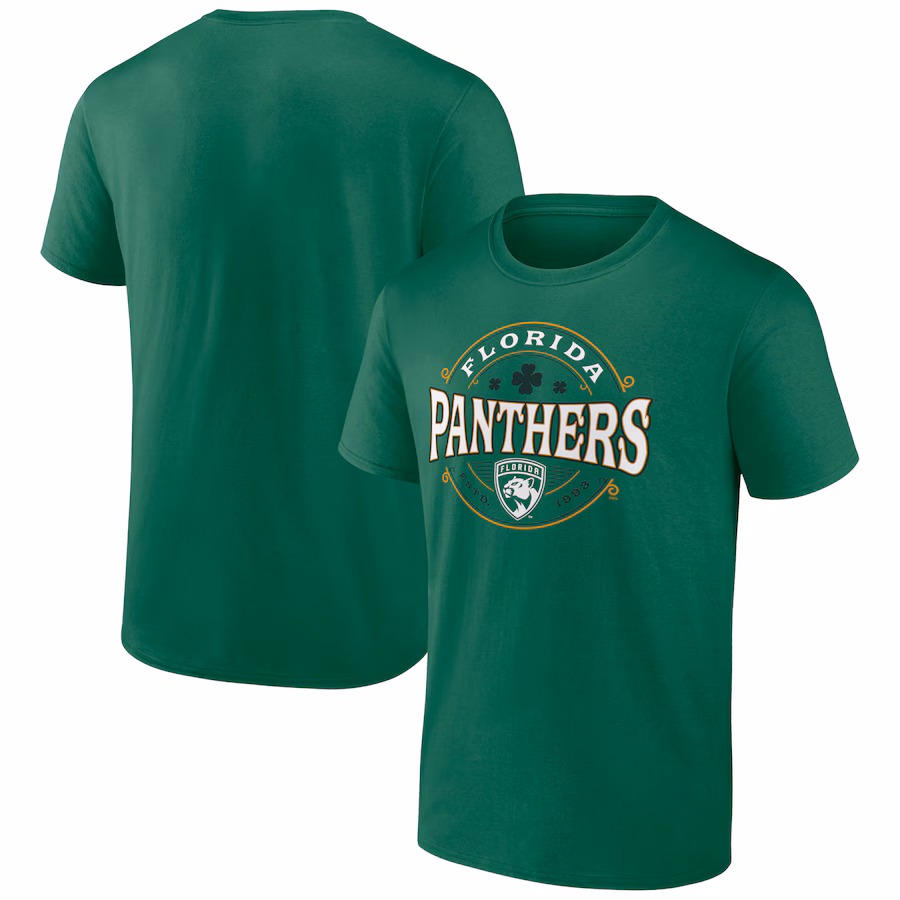Men's Florida Panthers Kelly Green St. Patrick's Day Lucky T-Shirt - Jersey