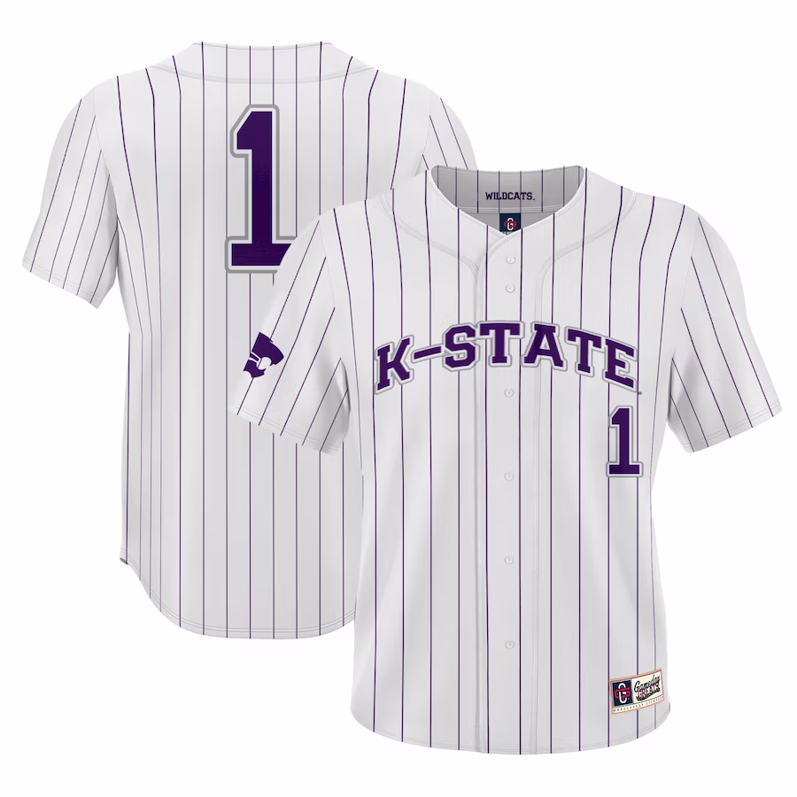 #1 Kansas State Wildcats GameDay Greats Youth Lightweight Baseball Jersey - White - Jersey