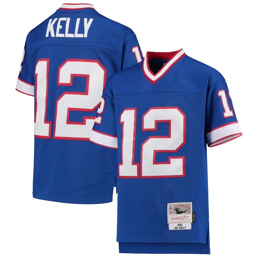 Youth Buffalo Bills Jim Kelly Mitchell & Ness Royal 1990 Legacy Retired Player Jersey - Jersey