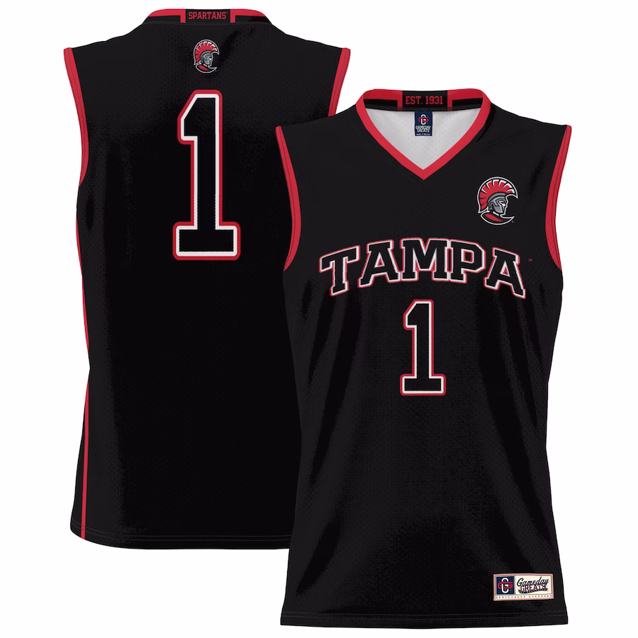 #1 Tampa Spartans GameDay Greats Youth Lightweight Basketball Jersey - Black - Jersey