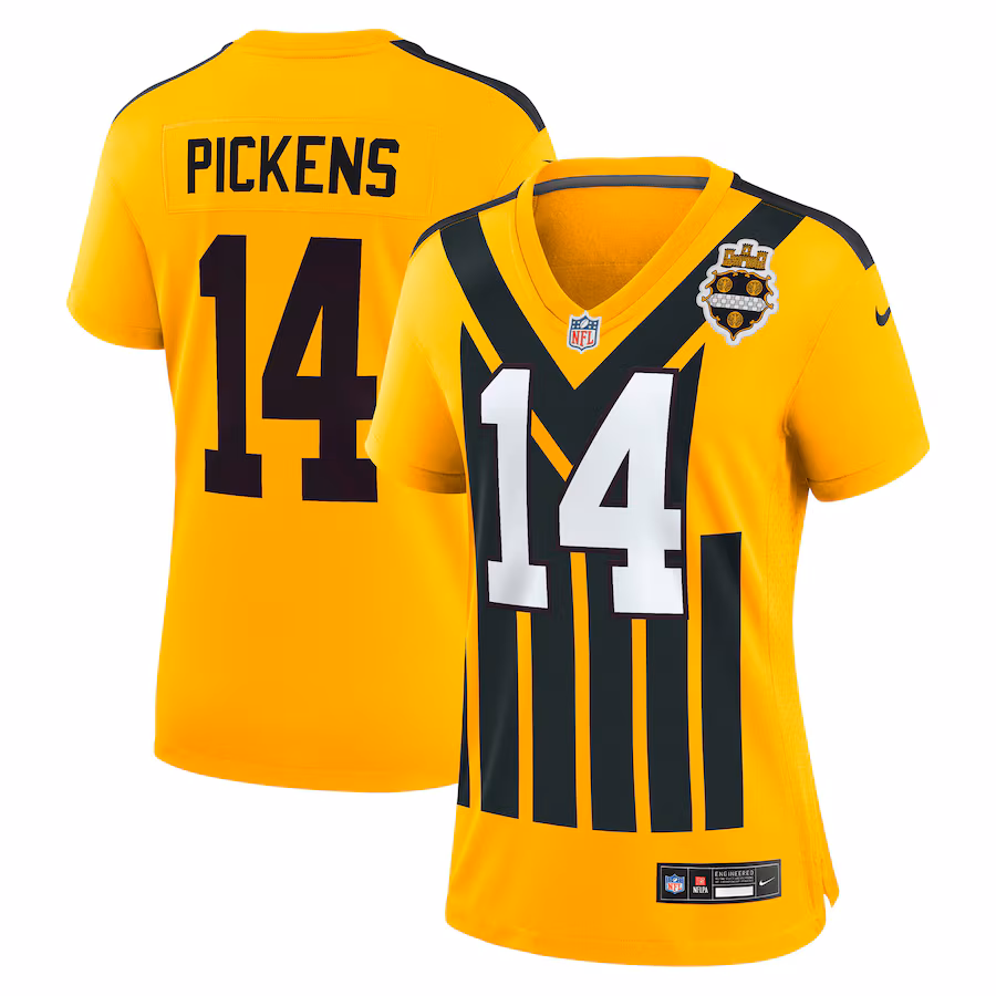 Women's Pittsburgh Steelers George Pickens Nike Gold Alternate 1933 Throwback Game Jersey - Jersey