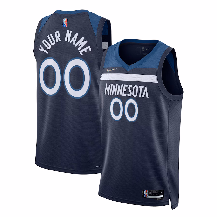 Men's Minnesota Timberwolves Nike Navy 2021/22 Diamond Swingman Custom Jersey - Icon Edition - Jersey