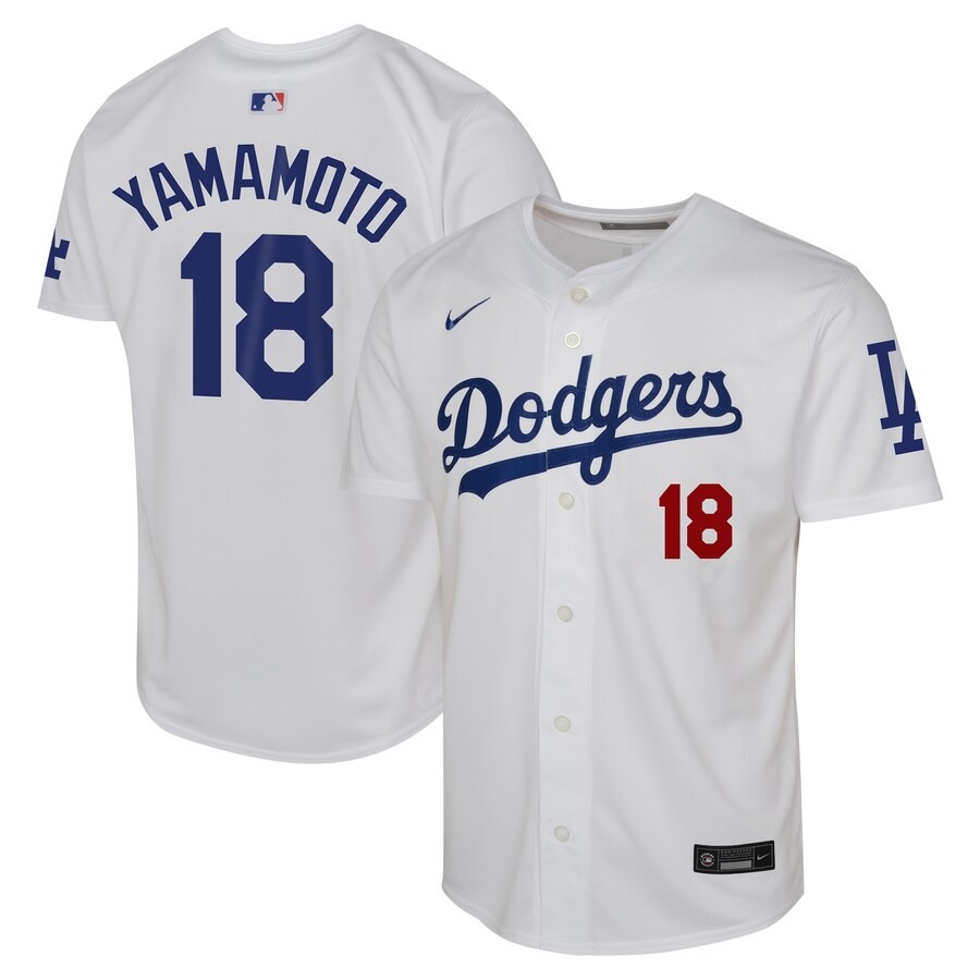 Youth Los Angeles Dodgers Yoshinobu Yamamoto Nike White Home Limited Player Jersey - Jersey