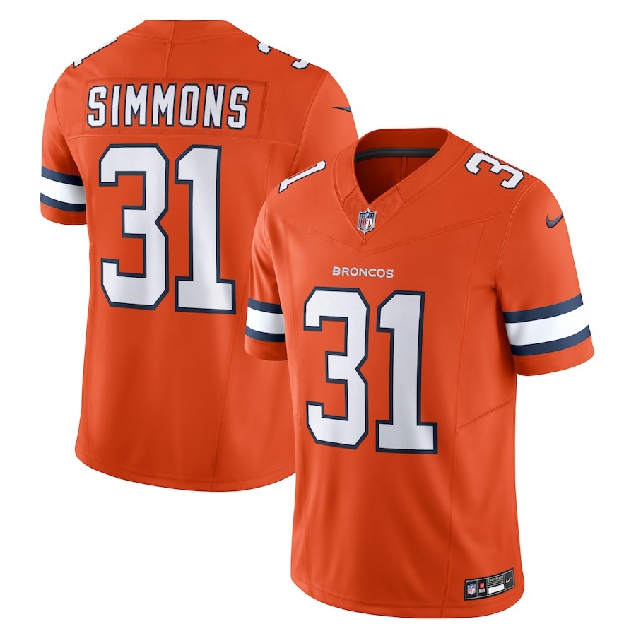 Men's Denver Broncos Justin Simmons Nike Orange Vapor F.U.S.E. Limited Jersey - Jersey
