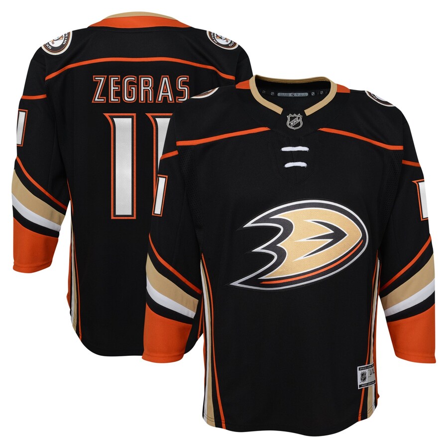 Youth Anaheim Ducks Trevor Zegras Black Home Premier Player Jersey - Jersey