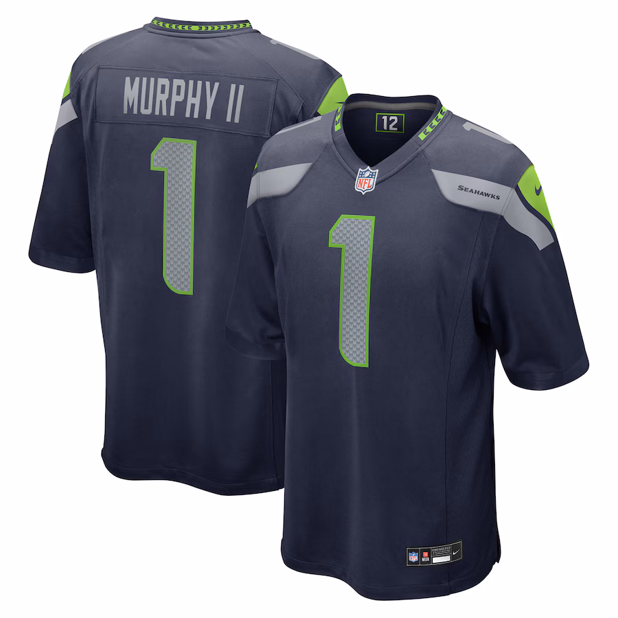 Men's Seattle Seahawks Byron Murphy II Nike College Navy 2024 NFL Draft First Round Pick Player Game Jersey - Jersey