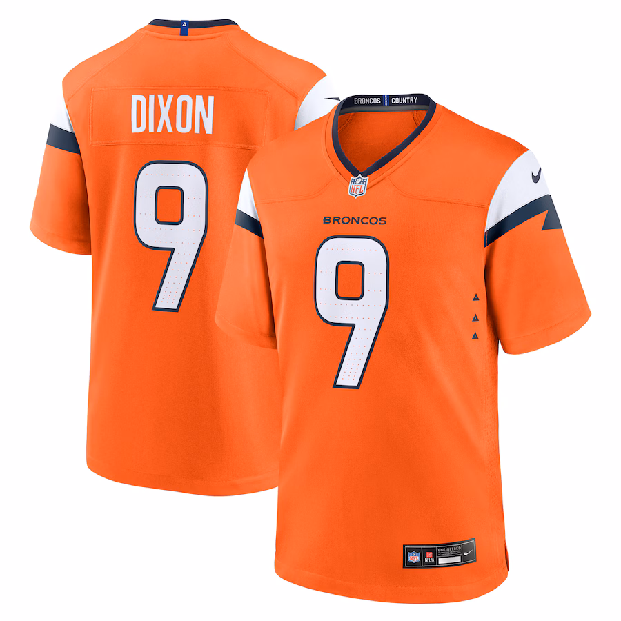 Men's Denver Broncos Riley Dixon Nike Orange Team Game Jersey - Jersey