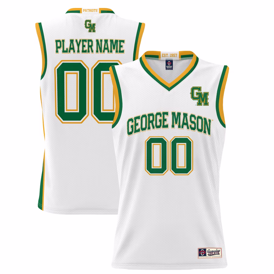 George Mason Patriots GameDay Greats Unisex  Lightweight NIL Pick-A-Player Basketball Jersey - White - Jersey