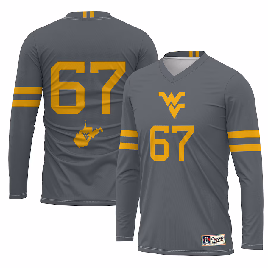 #67 West Virginia Mountaineers GameDay Greats Youth Lightweight Women's Volleyball Jersey - Gray - Jersey