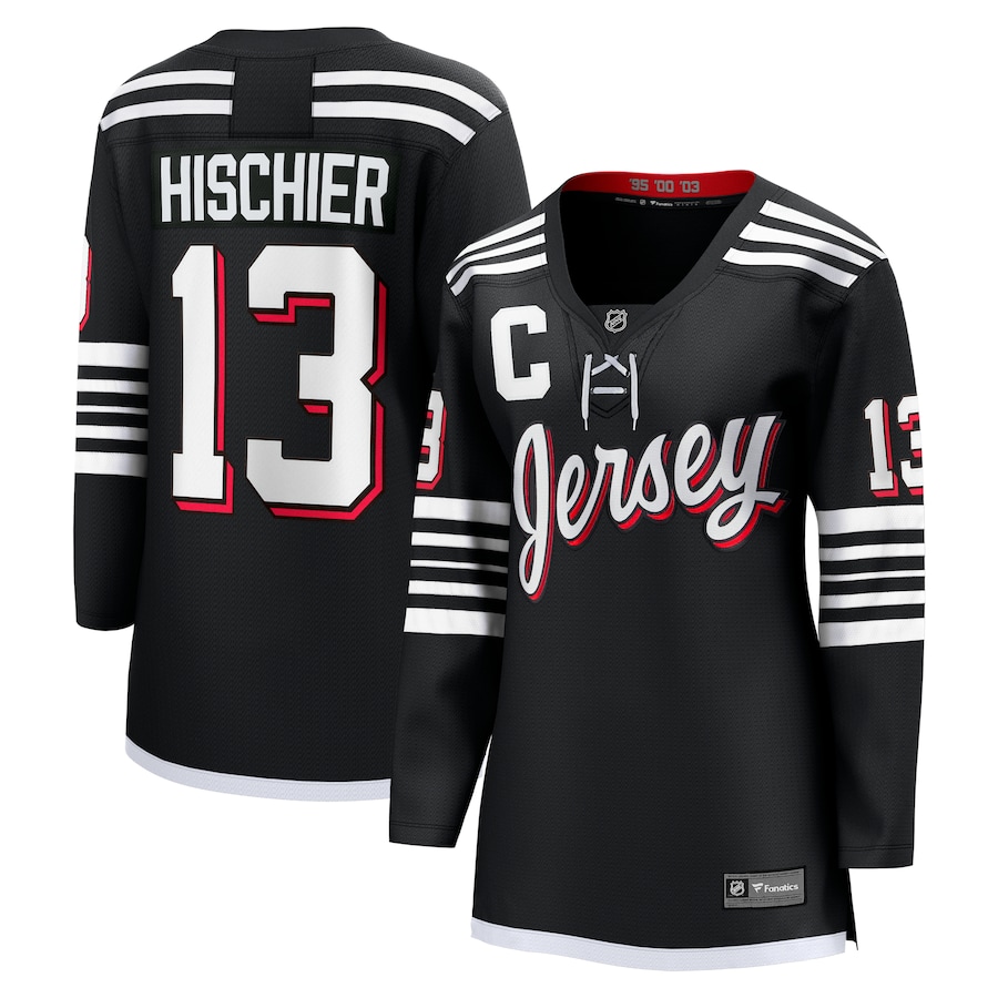 Women's New Jersey Devils Nico Hischier Fanatics Black Alternate Premier Breakaway Player Jersey - Jersey