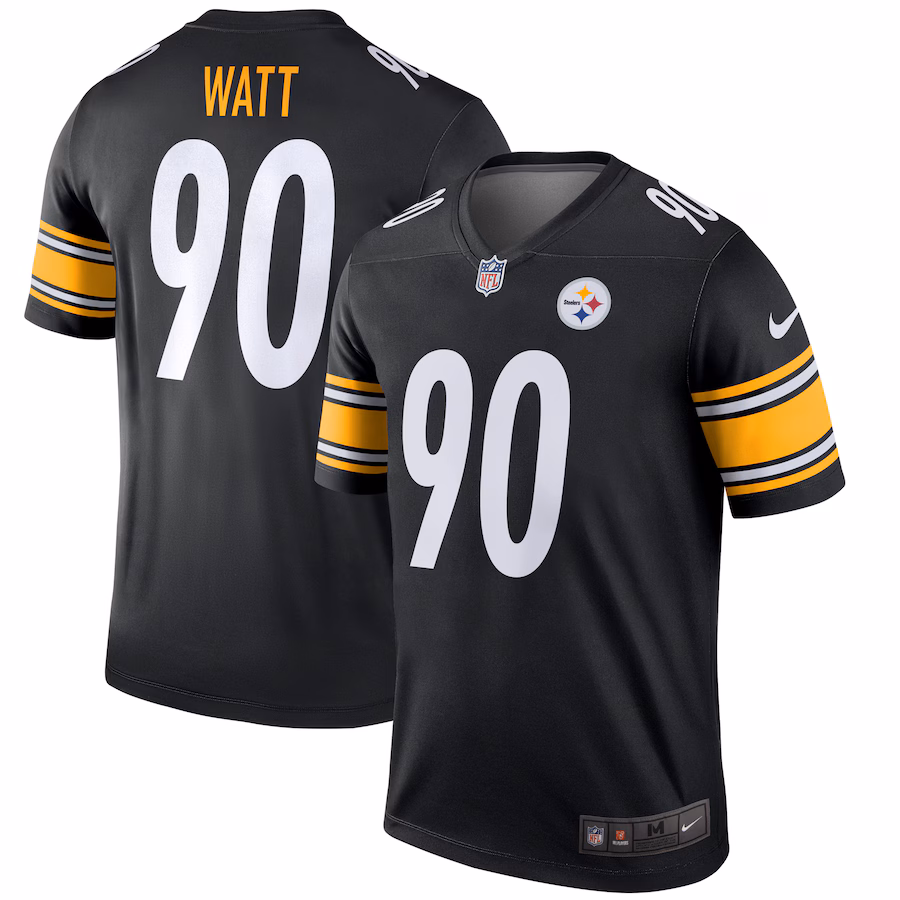 Men's Pittsburgh Steelers T.J. Watt Nike Black Team Legend Player Performance Top - Jersey