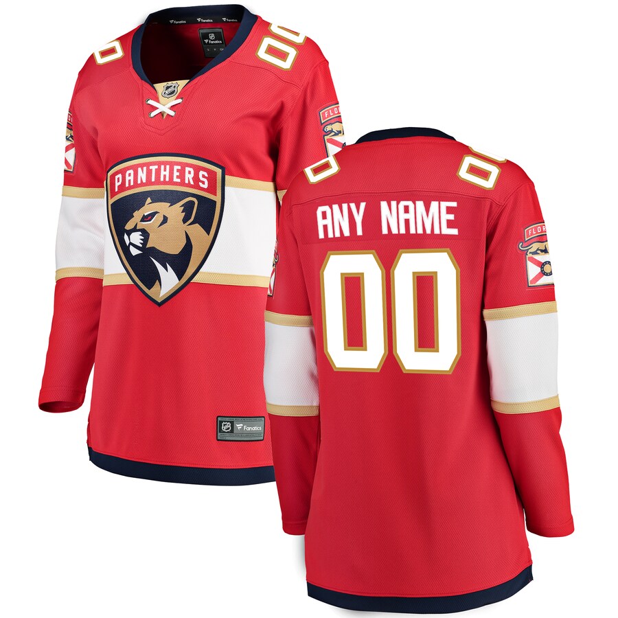 Women's Florida Panthers Fanatics Branded Red Home Breakaway Custom Jersey - Jersey