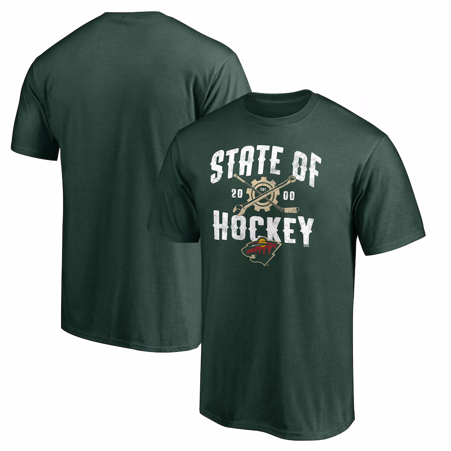 Men's Minnesota Wild Green Hometown Collection Push Ahead T-Shirt - Jersey