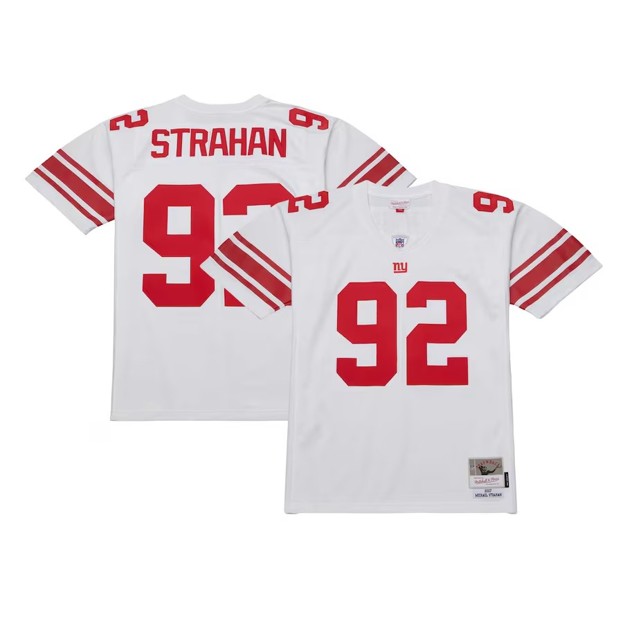 Men's New York Giants Michael Strahan Mitchell & Ness White Legacy Replica Jersey - Jersey