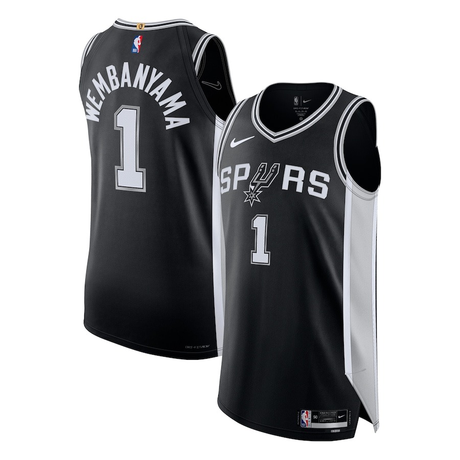 Men's San Antonio Spurs Victor Wembanyama Nike Black Authentic Jersey - Icon Edition - Jersey