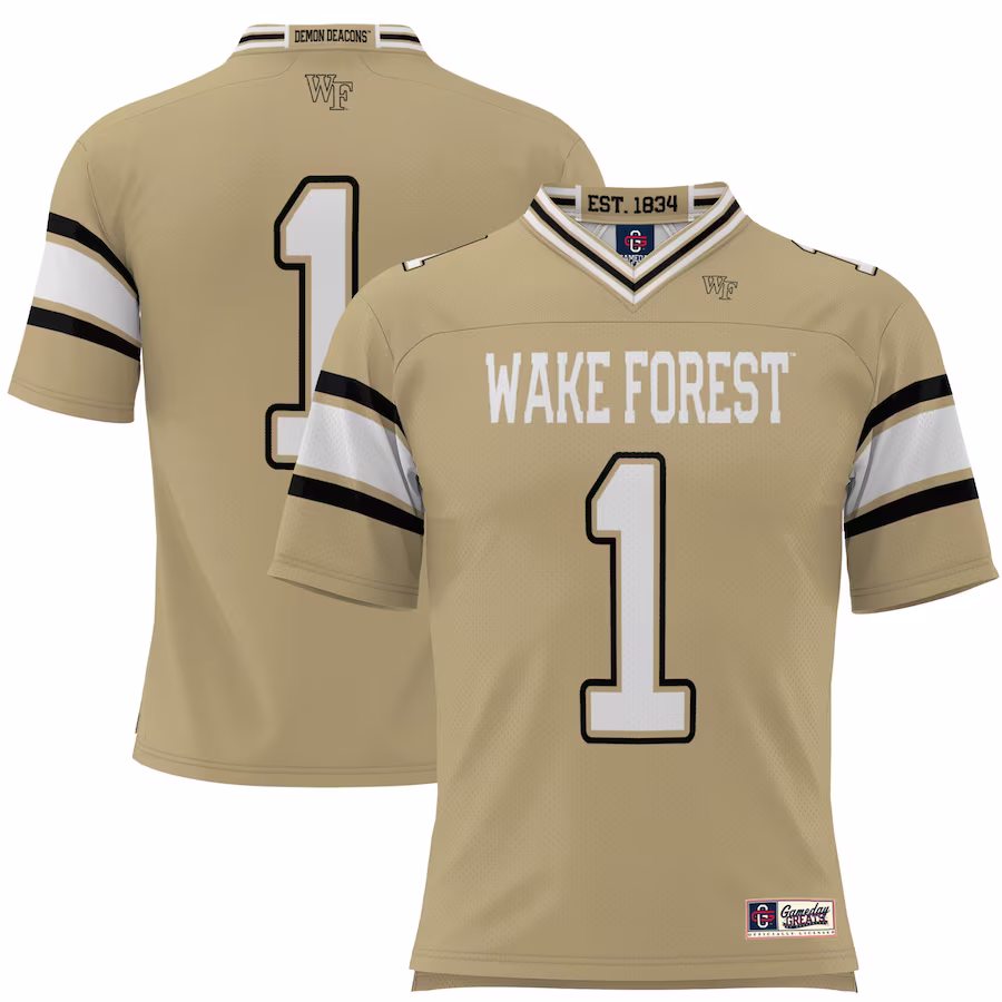 #1 Wake Forest Demon Deacons GameDay Greats Youth Football Jersey - Gold - Jersey