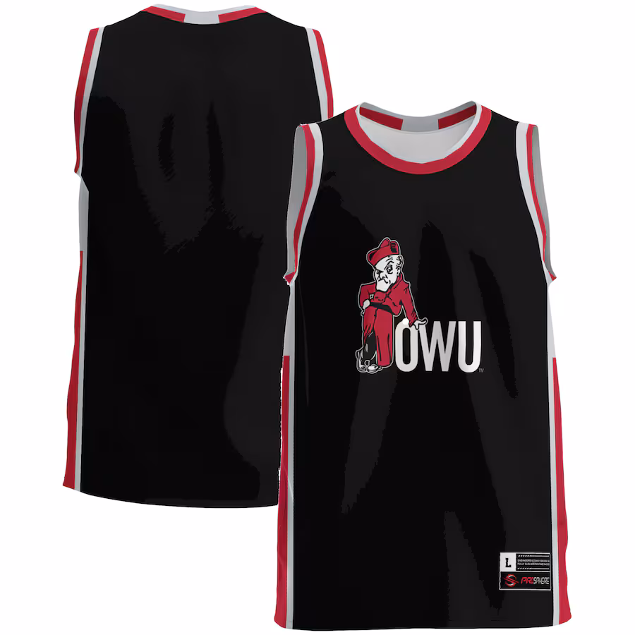 Youth ProSphere Black Ohio Wesleyan Battling Bishops Basketball Jersey - Jersey