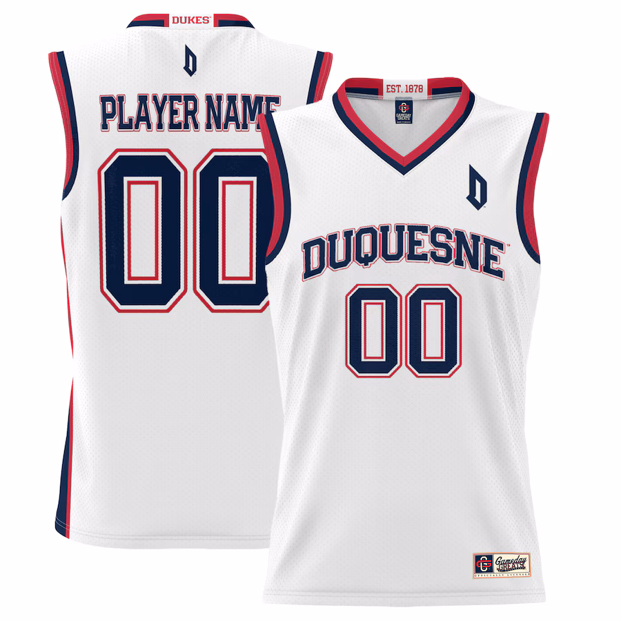 Duquesne Dukes GameDay Greats  Lightweight NIL Pick-A-Player Basketball Jersey - White - Jersey