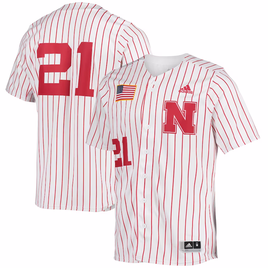 Nebraska Huskers adidas Replica Baseball Jersey - White - Jersey