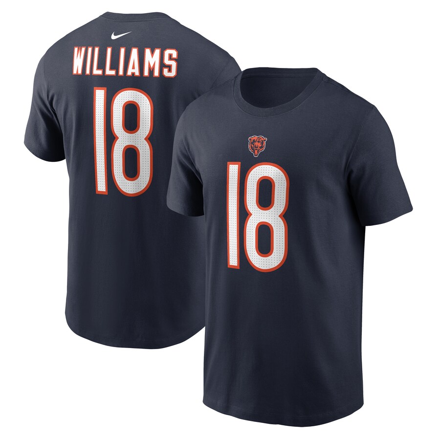 Men's Chicago Bears Caleb Williams Nike Navy  Name & Number T-Shirt - Jersey