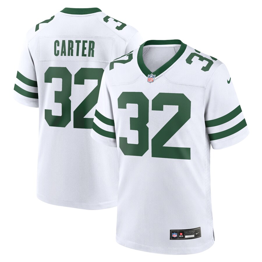 Men's New York Jets Michael Carter Nike Legacy White Game Jersey - Jersey