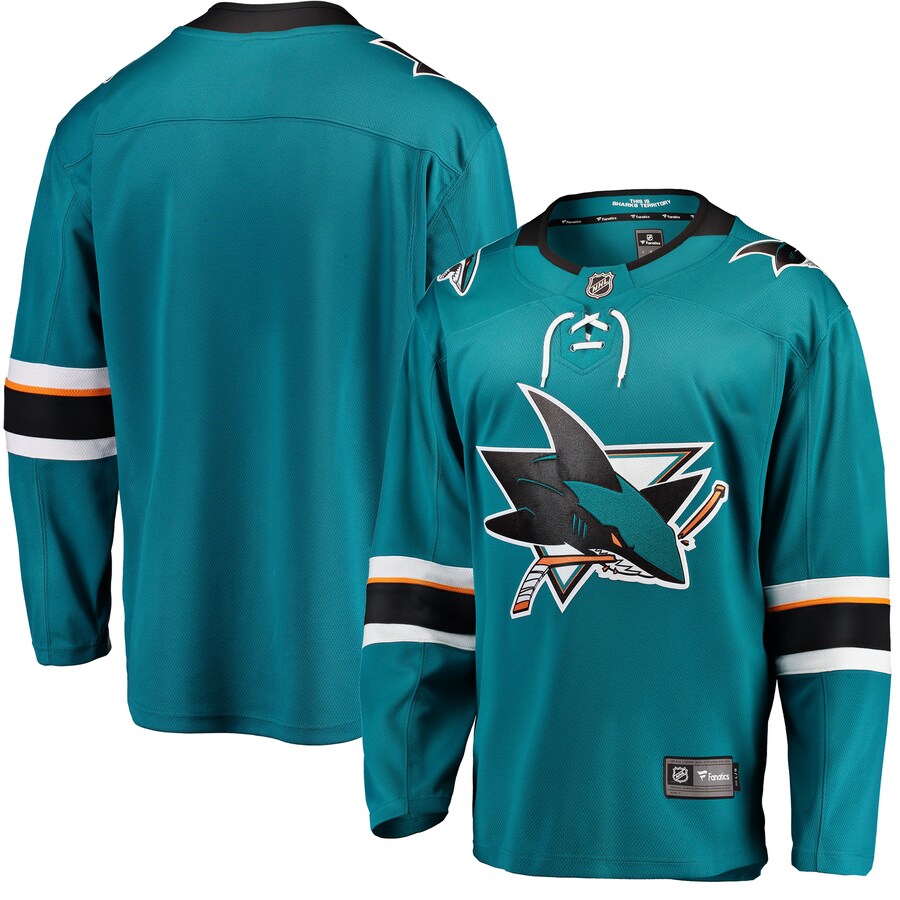 Men's San Jose Sharks Fanatics Branded Teal Breakaway Home Jersey - Jersey