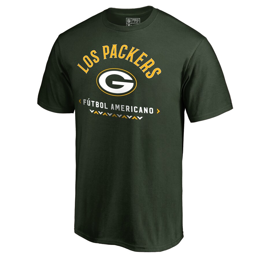 Men's Green Bay Packers Green Futbol Americano T-Shirt - Jersey