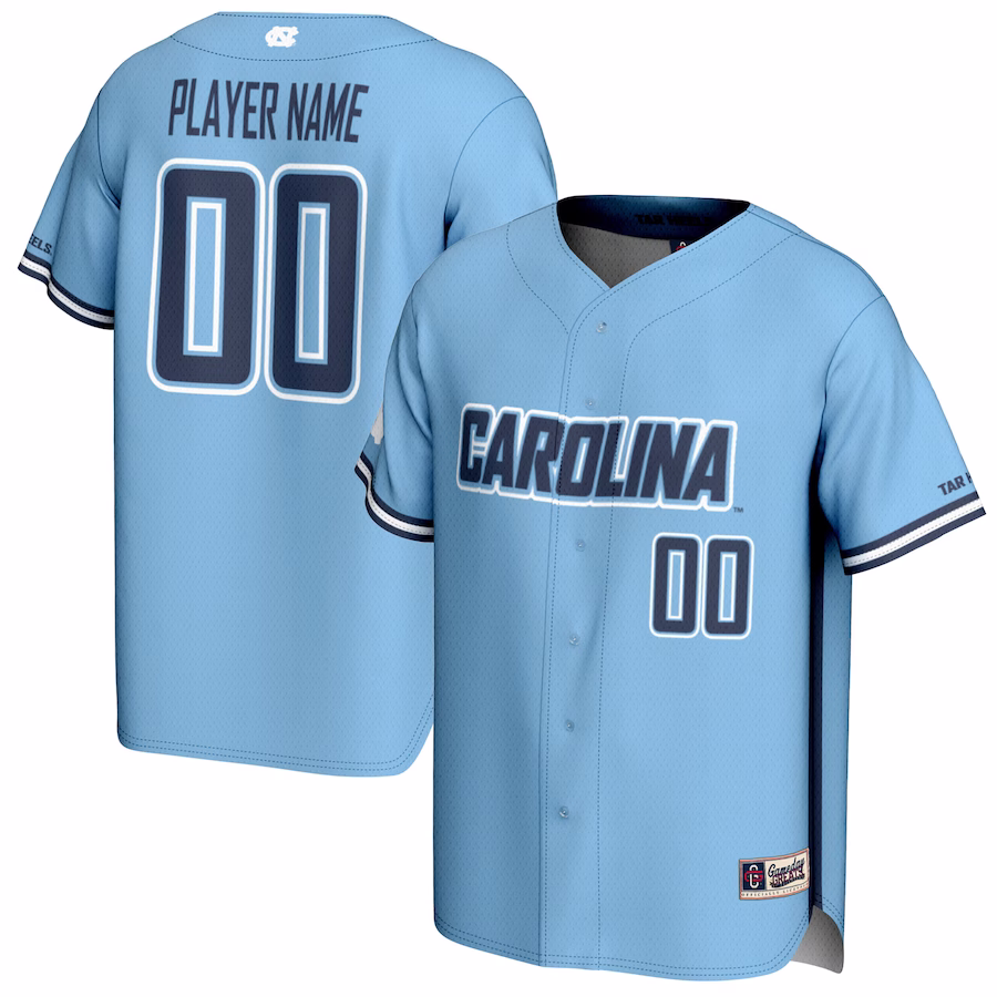 North Carolina Tar Heels GameDay Greats Unisex NIL Pick-A-Player Baseball Lightweight Jersey - Carolina Blue - Jersey