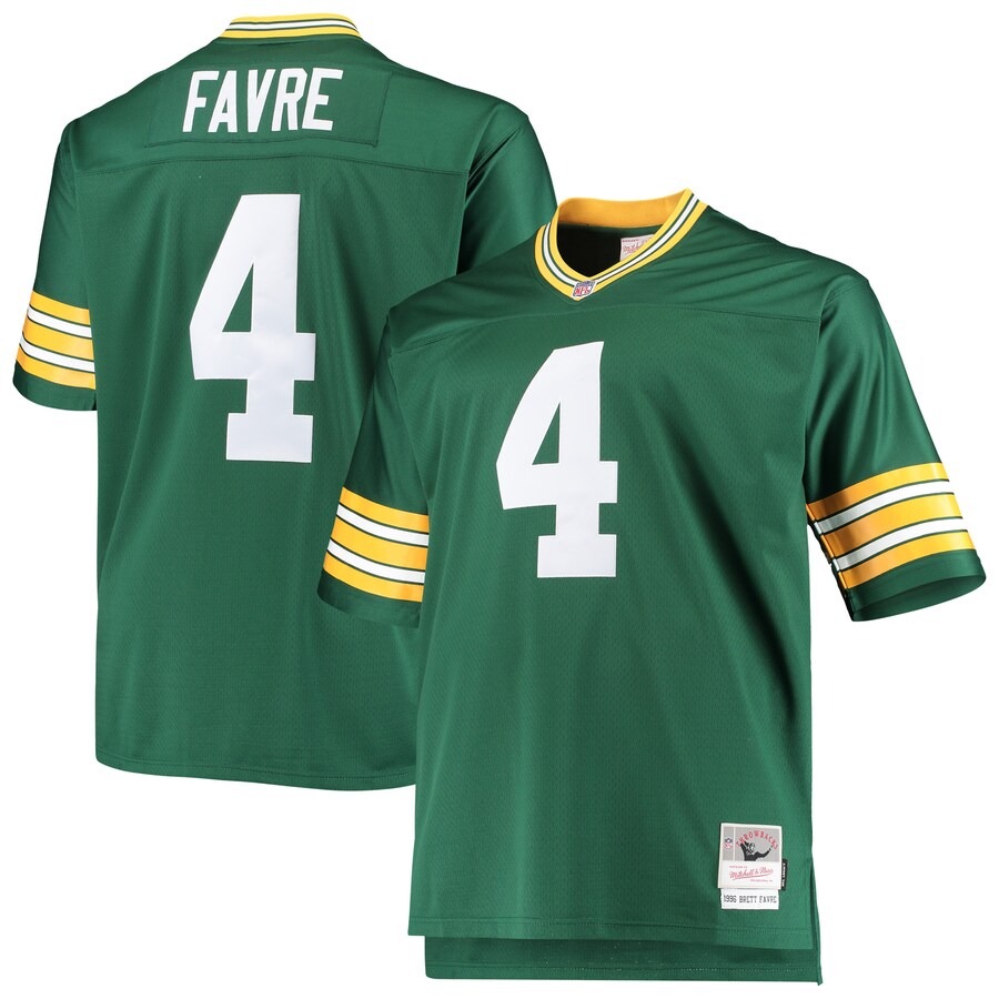Men's Green Bay Packers Brett Favre Mitchell & Ness Green Big & Tall 1996 Retired Player Replica Jersey - Jersey