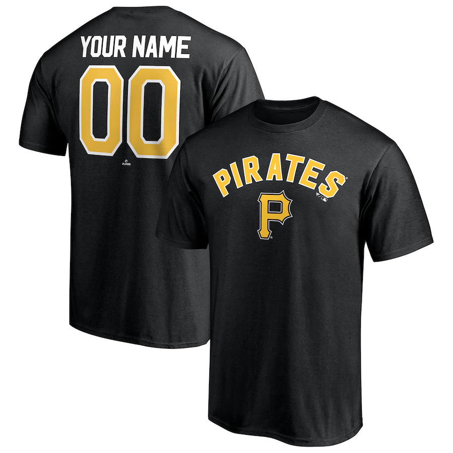 Men's Pittsburgh Pirates Black Personalized Team Winning Streak Name & Number T-Shirt - Jersey