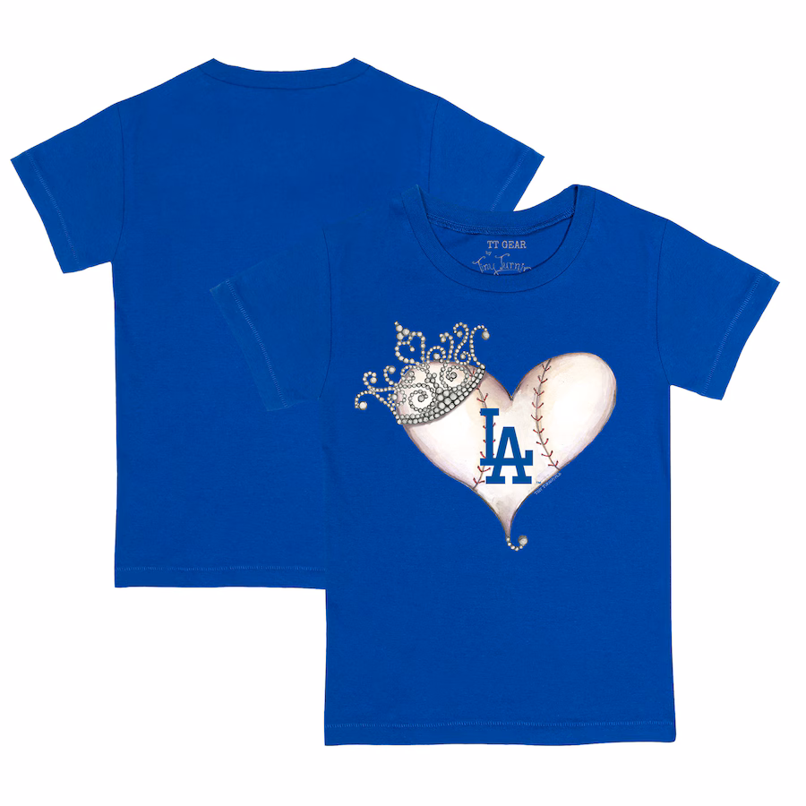 Youth Los Angeles Dodgers Tiny Turnip Royal Tiara Heart T-Shirt - Jersey